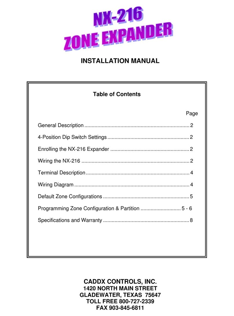 Caddx-Caddi Controls NX-216 installation manual Caddx-Caddi Controls NX-216 installation manual