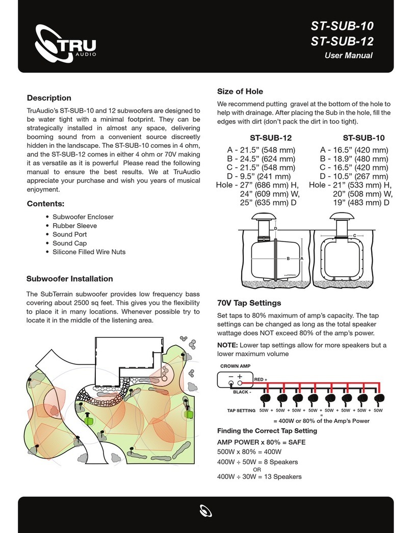 TRU Audio ST-SUB-10 user manual