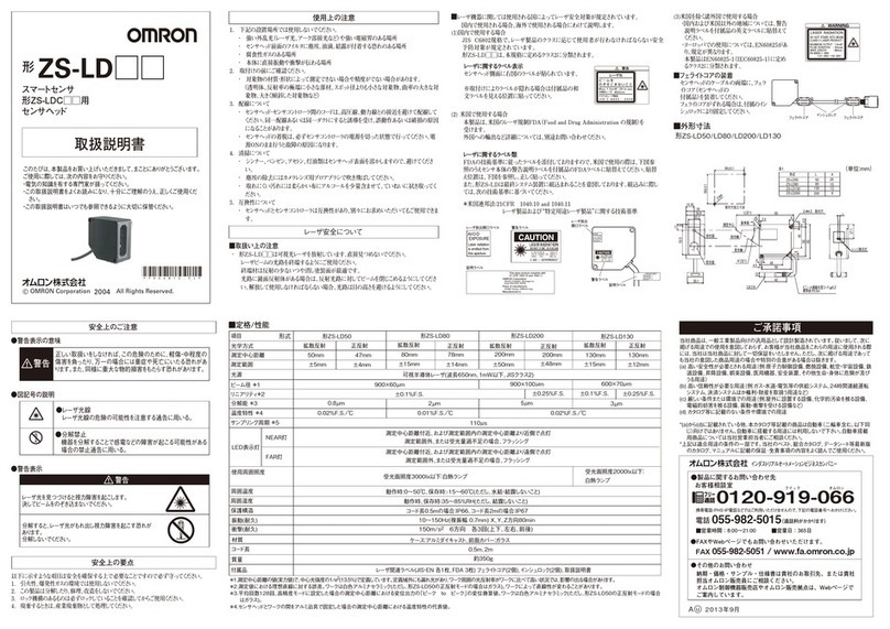 Omron ZS-LD50 User manual Omron ZS-LD50 User manual