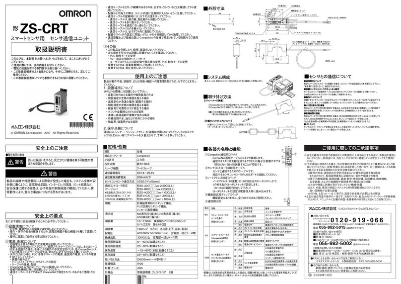 Omron ZS-CRT instruction sheet