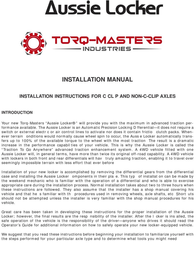 Torq-Masters Aussie Locker series installation manual Torq-Masters Aussie Locker series installation manual