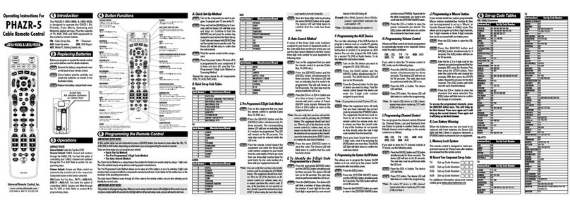 Universal Remote Control PHAZR-5 User manual