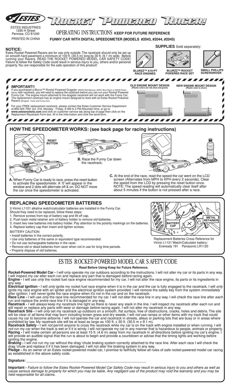 Estes Rocket Powered Racer operating instructions