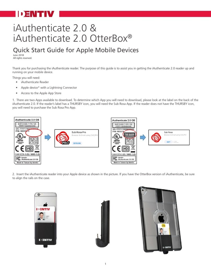 Identiv iAuthenticate 2.0 Quick start guides