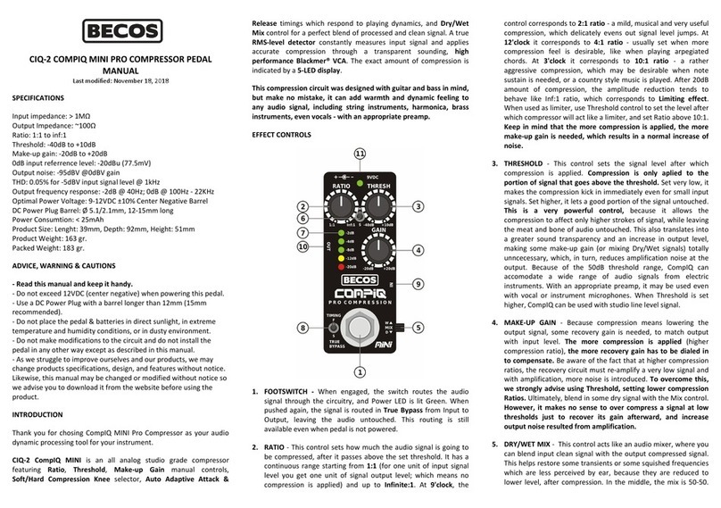 Becos CIQ-2 COMPIQ MINI PRO COMPRESSOR User manual