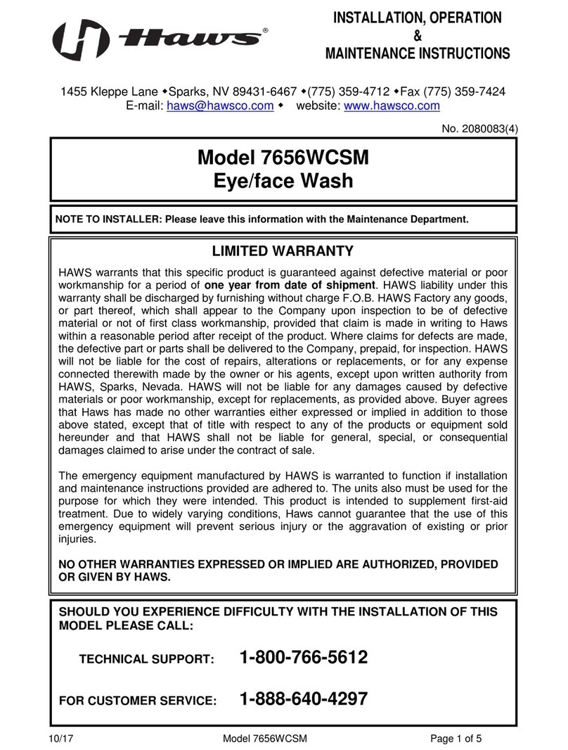 Haws 7656WCSM Installation, operation & maintenance instructions