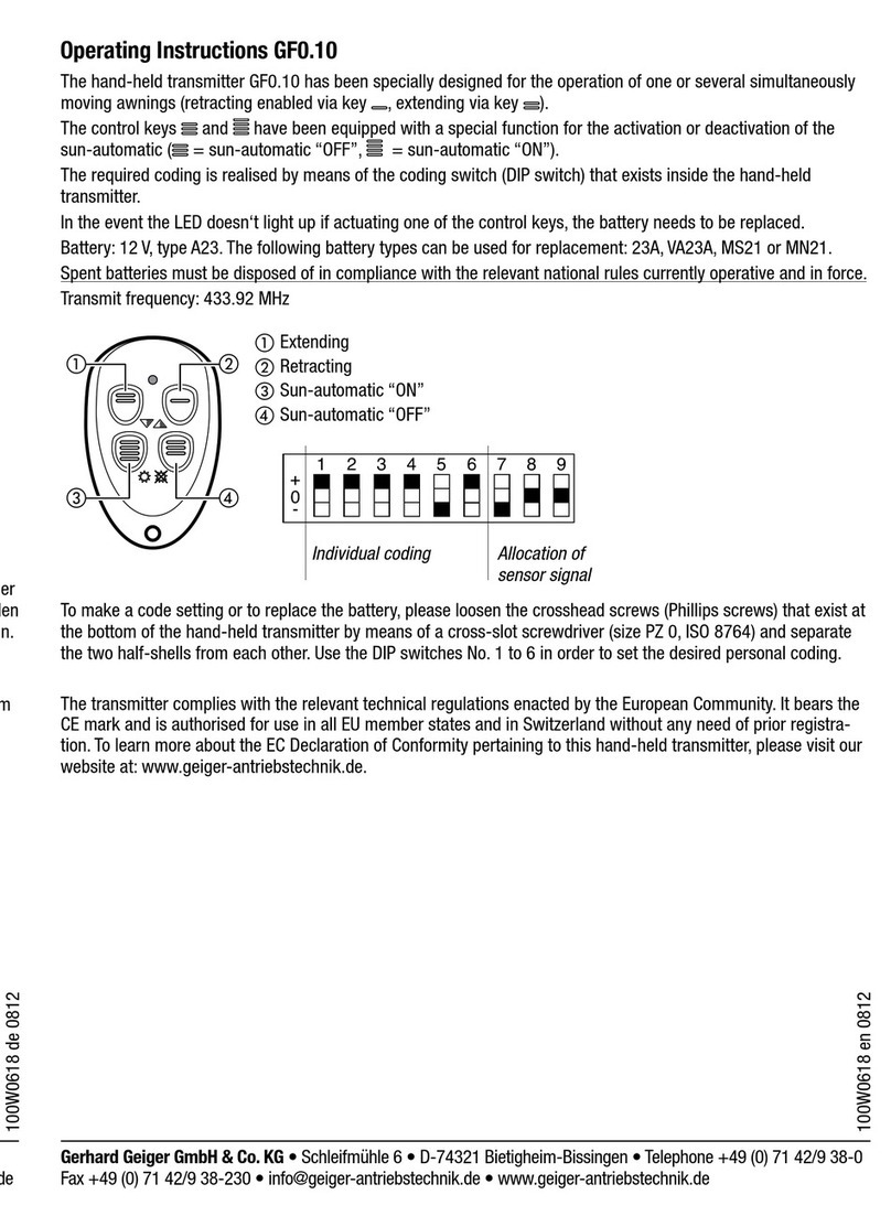 GEIGER GF0.10 operating instructions