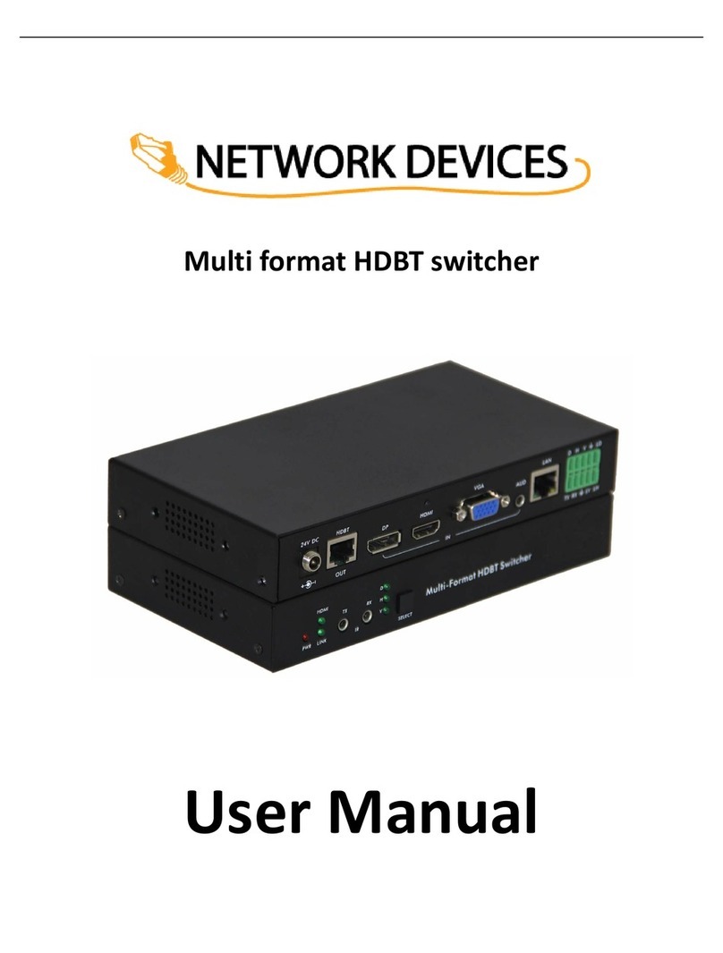 Network Devices ND-70M-HDBT-HVD user manual