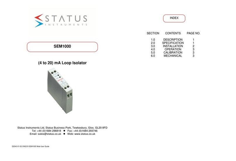 Status Instruments SEM1000 User manual