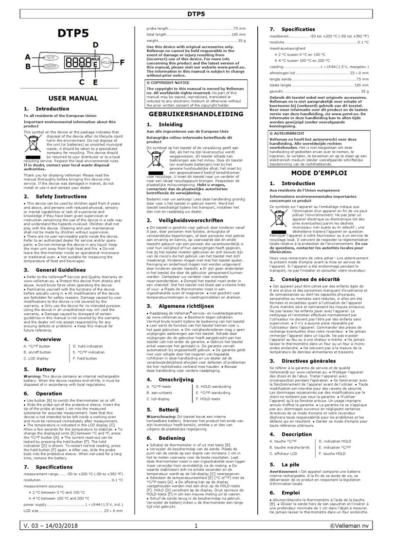 Velleman DTP5 User manual