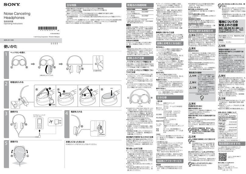 Sony MDR-ZX110NC operating instructions