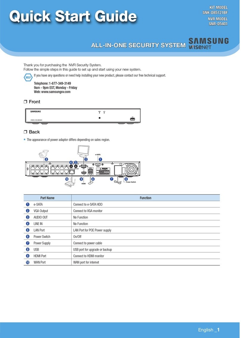 Samsung Wisenet SNK-D85121BF quick start guide