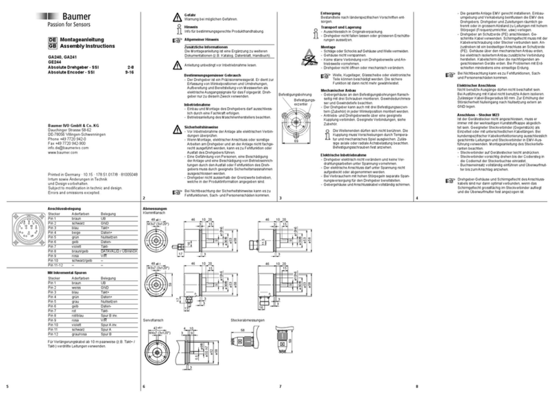 Baumer GA240 Assembly instructions