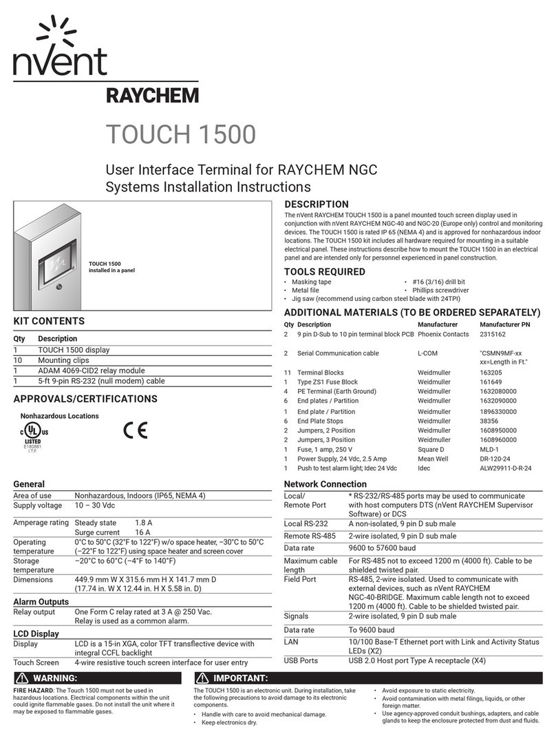 nvent raychem touch 1500 installation instructions