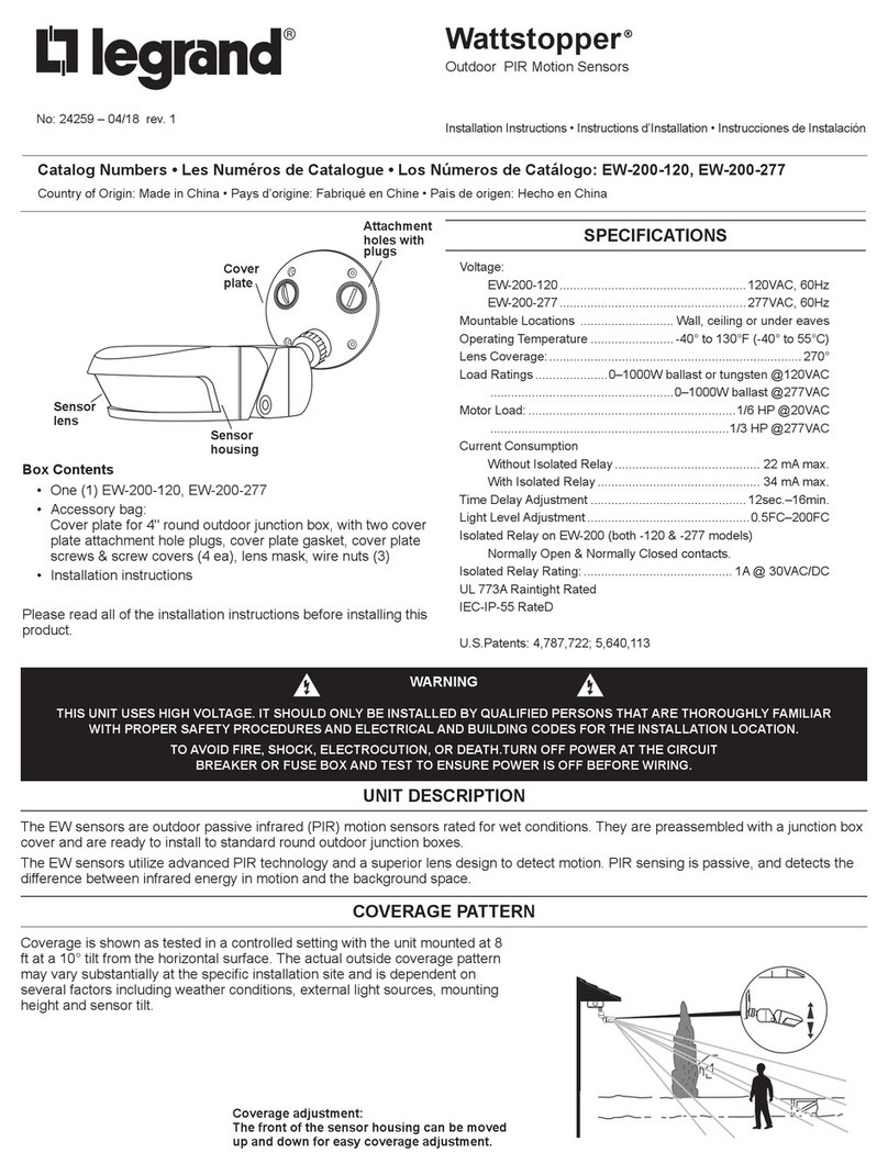 LEGRAND Wattstopper EW-200-120 User manual LEGRAND Wattstopper EW-200-120 User manual