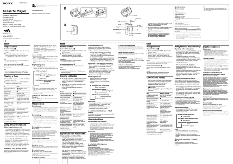 Sony WALKMAN WM-EX521 operating instructions