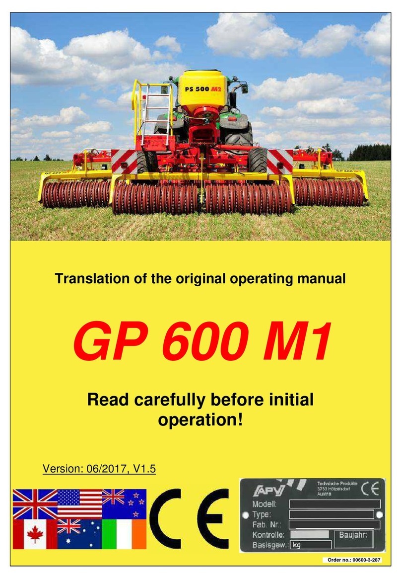 APV GP 600 M1 Installation instructions