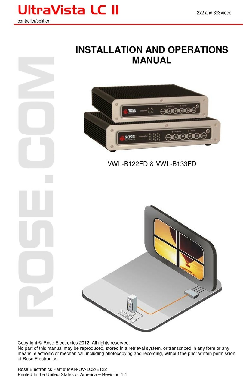 Rose electronics UltraVista LC II VWL-B133FD Installation and operation manual Rose electronics UltraVista LC II VWL-B133FD Installation and operation manual