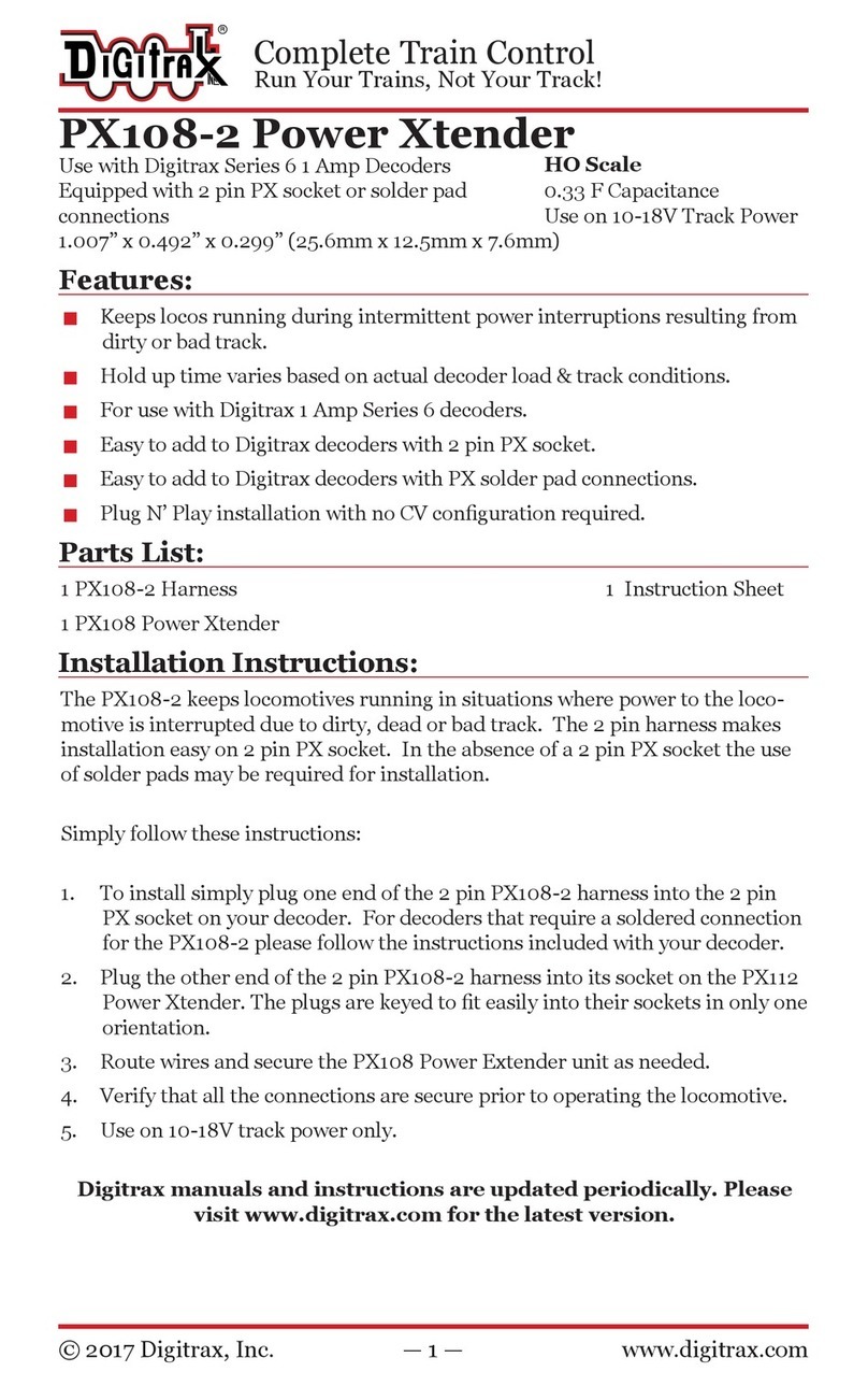 Digitrax PX108-2 Power Xtender Installation instructions manual