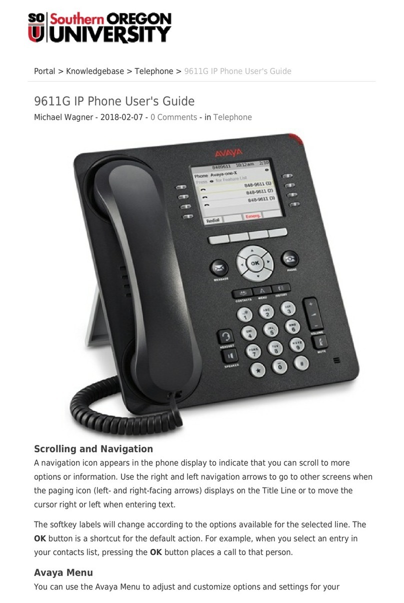 Avaya one-X 9611G User manual Avaya one-X 9611G User manual