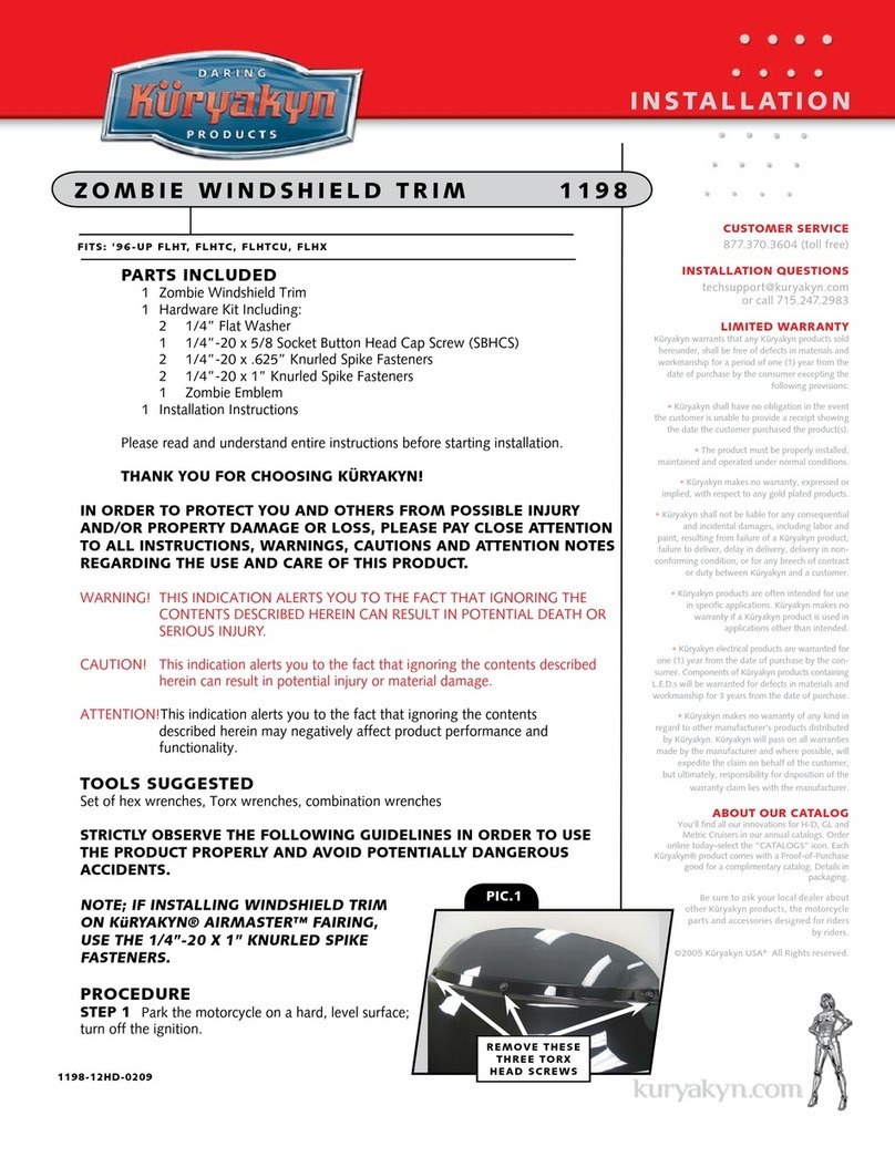 Kuryakyn 1198 Installation instructions manual