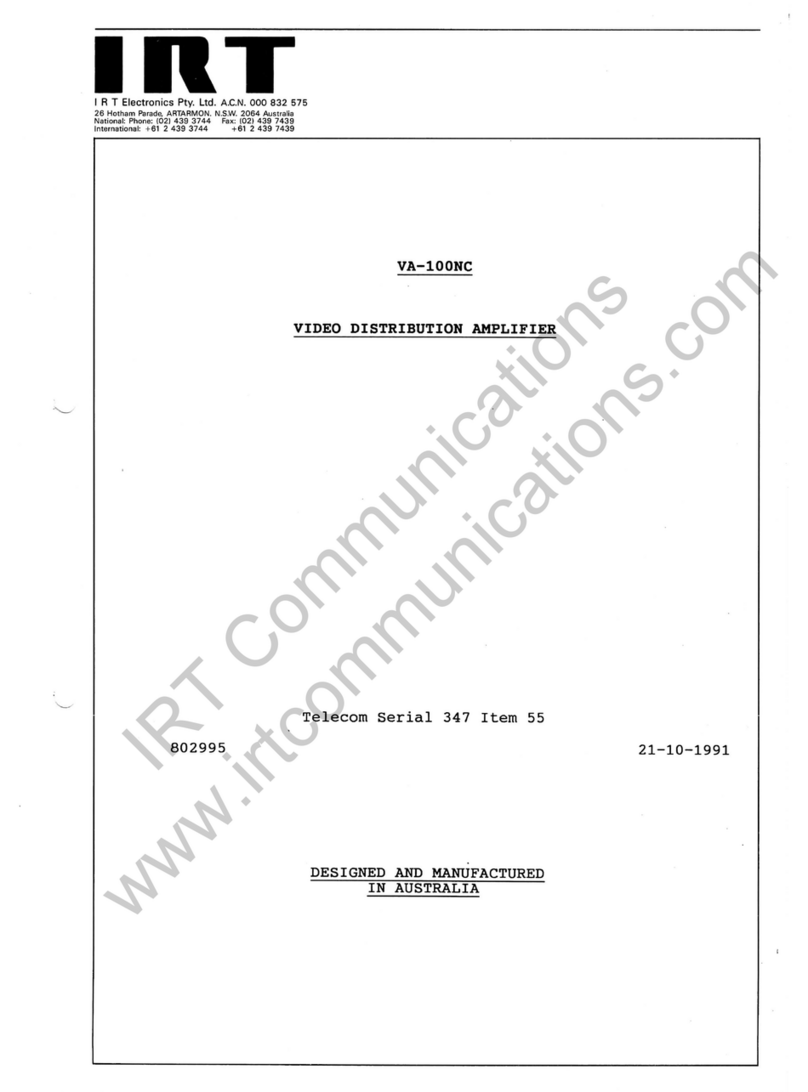 IRT VA-100NC instruction manual