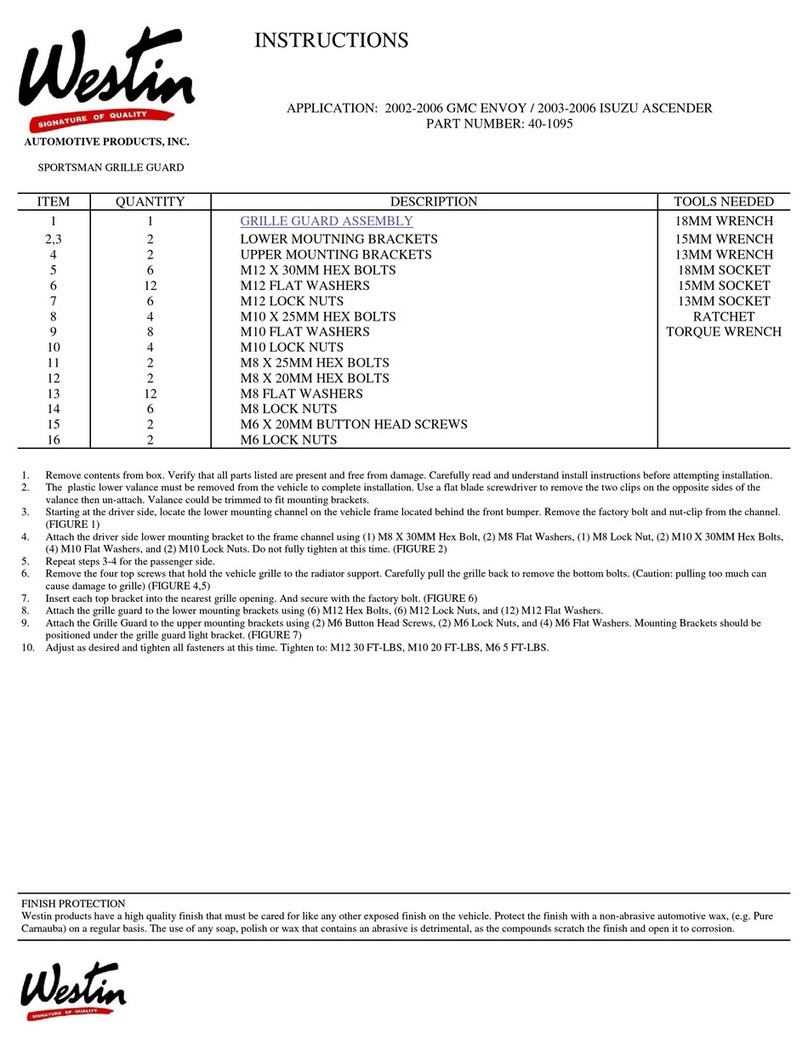 Westin 40-1095 User manual
