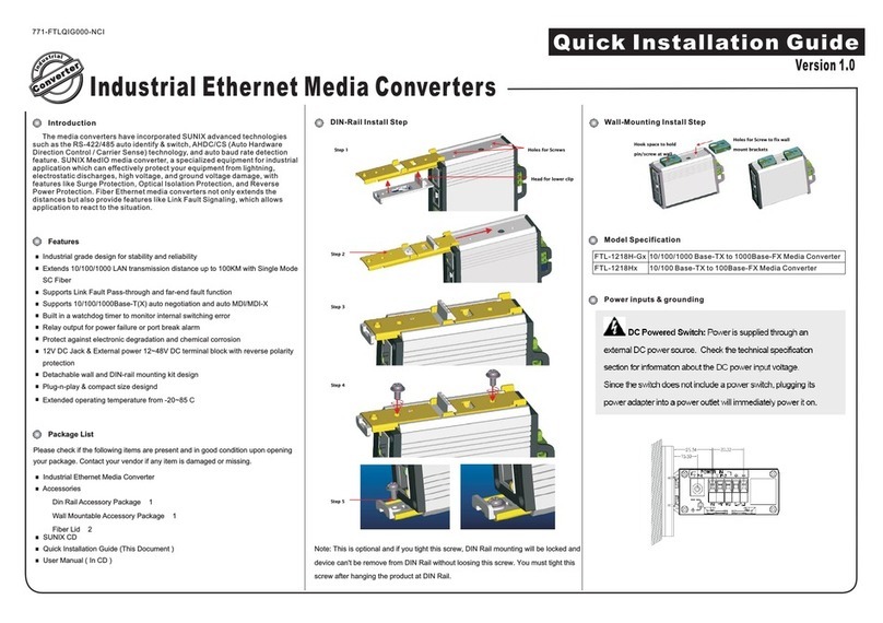 Sunix FTL-1218H-G Series Quick installation guide Sunix FTL-1218H-G Series Quick installation guide