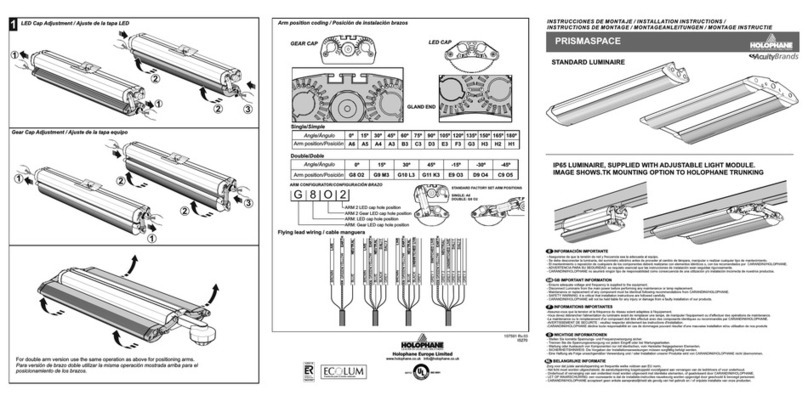 HOLOPHANE PRISMASPACE installation instructions