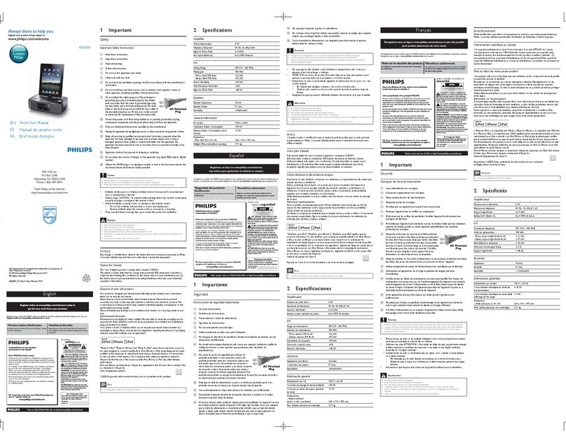 Philips AJ7260D Short user manual