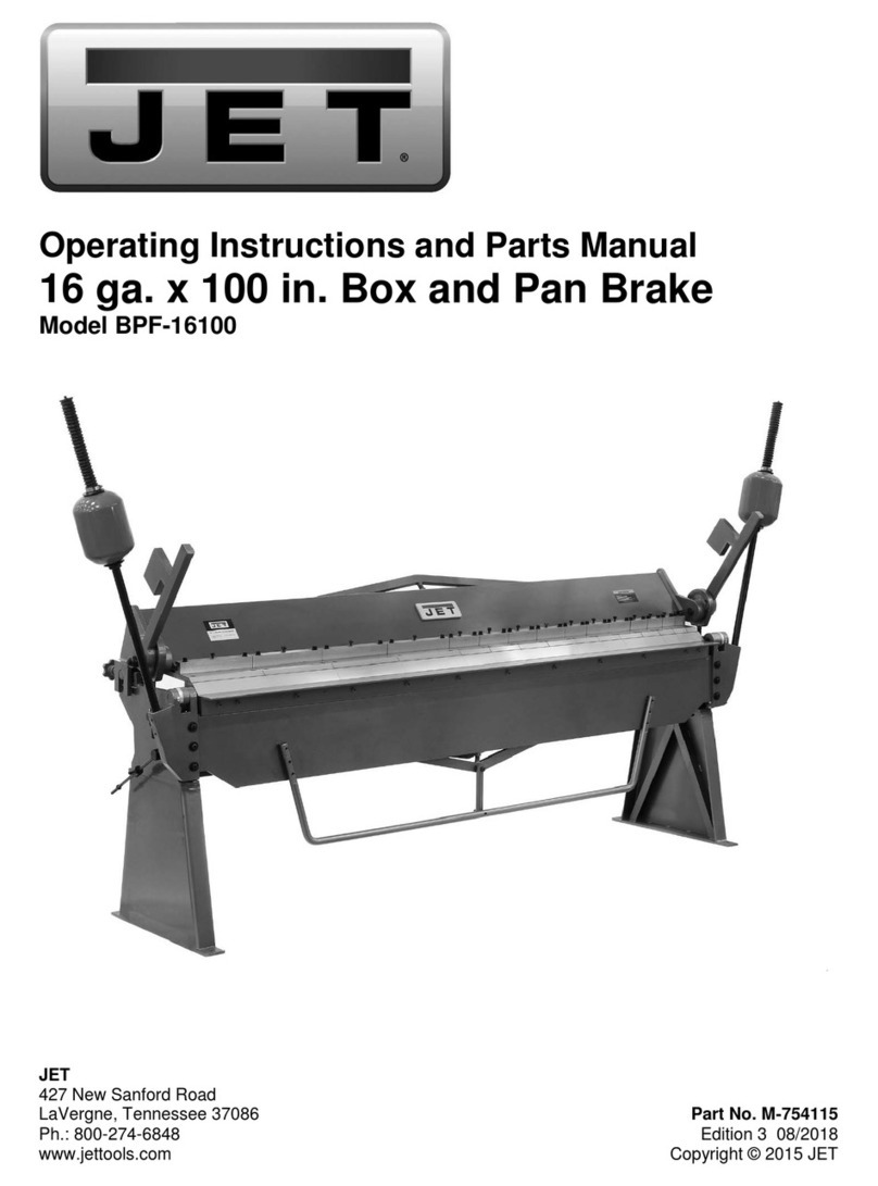 Jet BPF-16100 Operating instructions and parts manual
