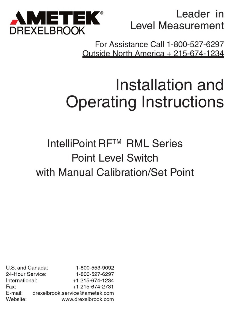 Ametek IntelliPoint RF RML Series Installation and operating instructions