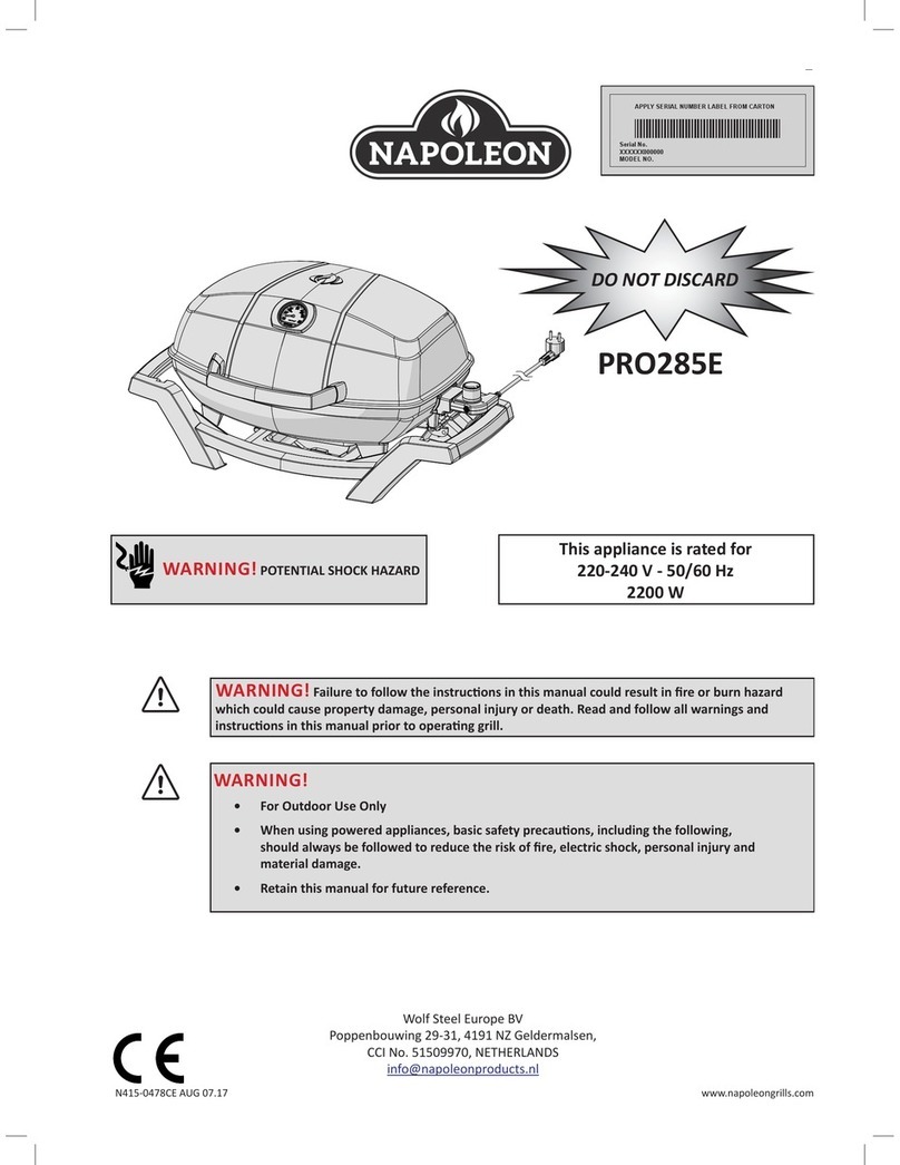 Napoleon PRO285E User manual Napoleon PRO285E User manual