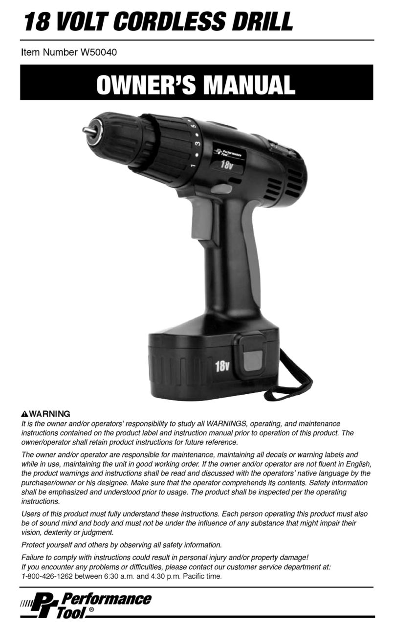 Perfomance Tool W50040 owner's manual Perfomance Tool W50040 owner's manual