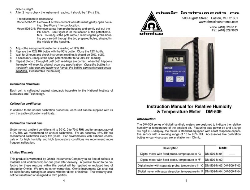 Ohmic instruments DM-509 Series instruction manual Ohmic instruments DM-509 Series instruction manual