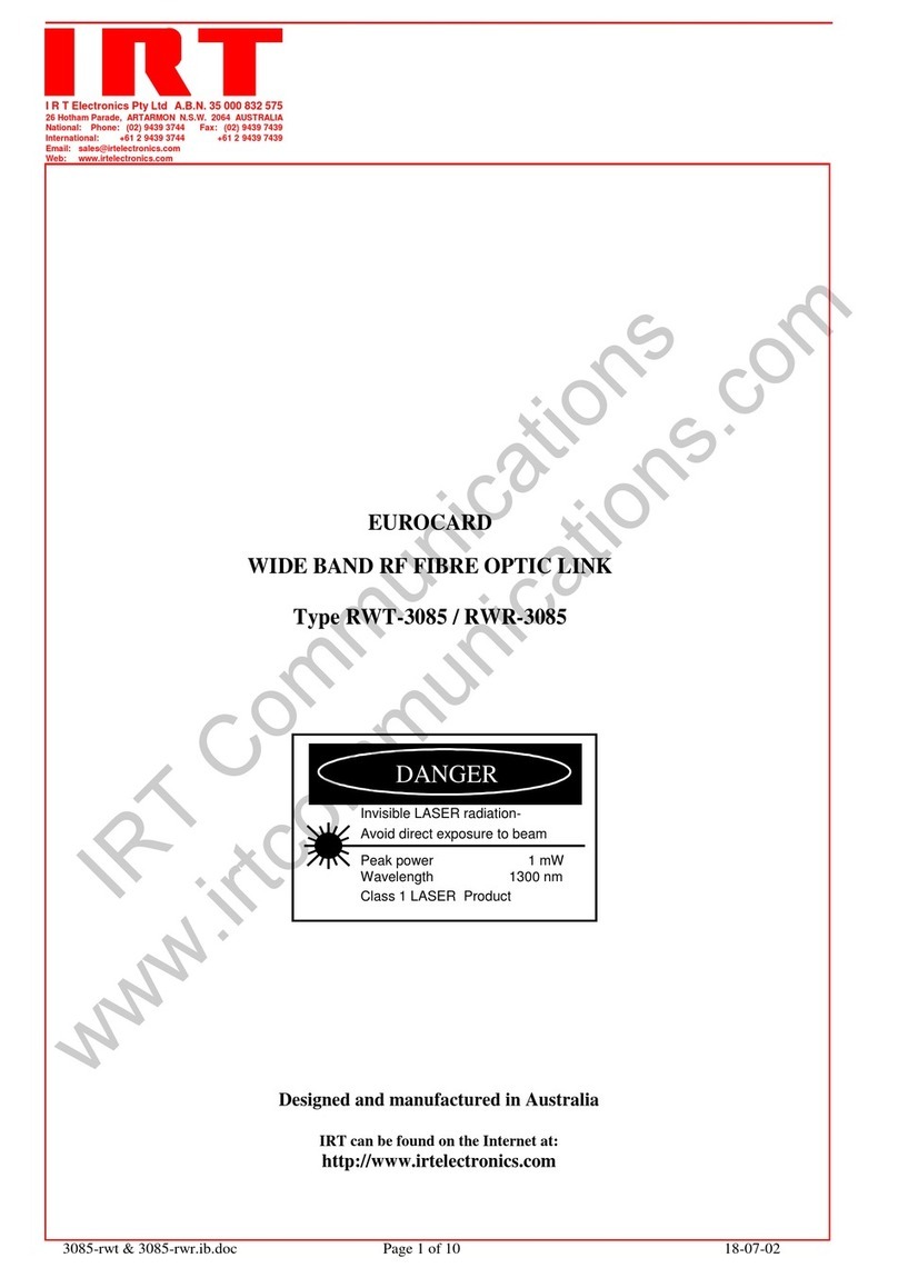 IRT Communications RWT-3085 instruction manual