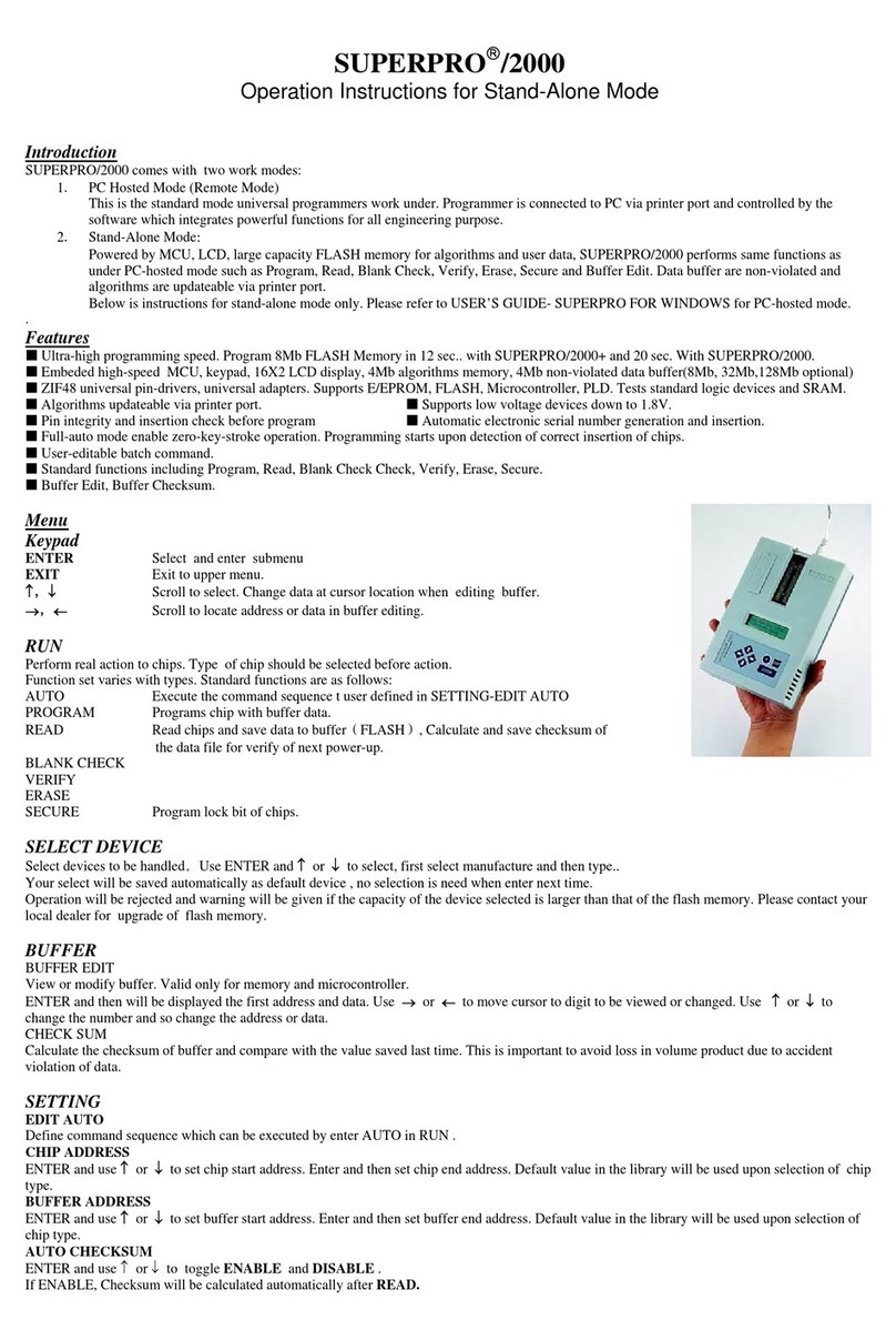 Xeltek SUPERPRO 2000 Operation instructions