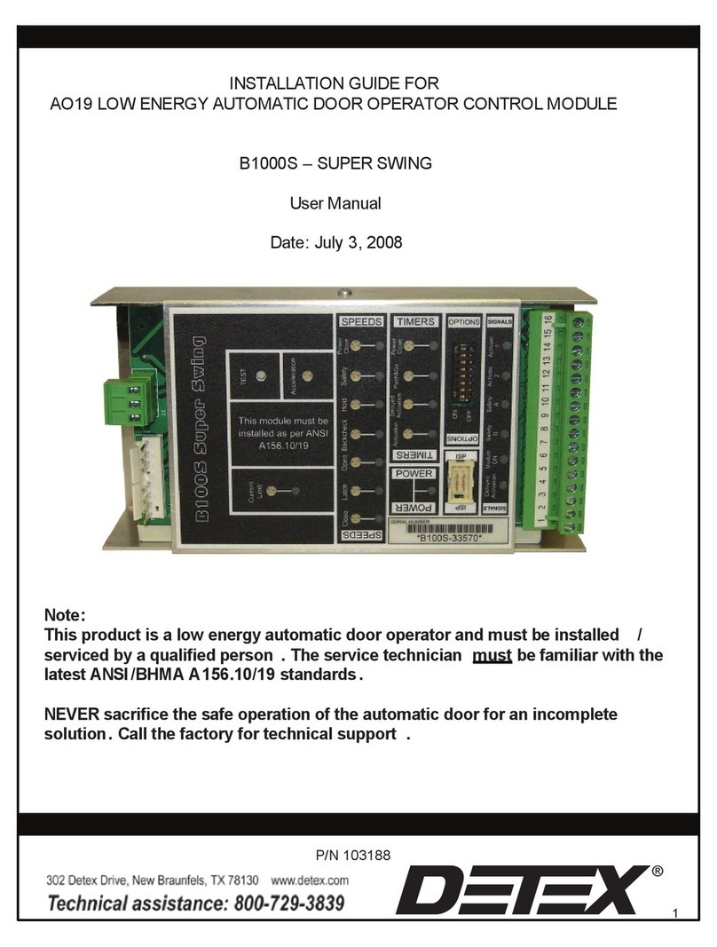 Detex AO19 User manual