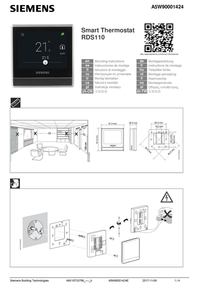 Siemens RDS110 Mounting instructions