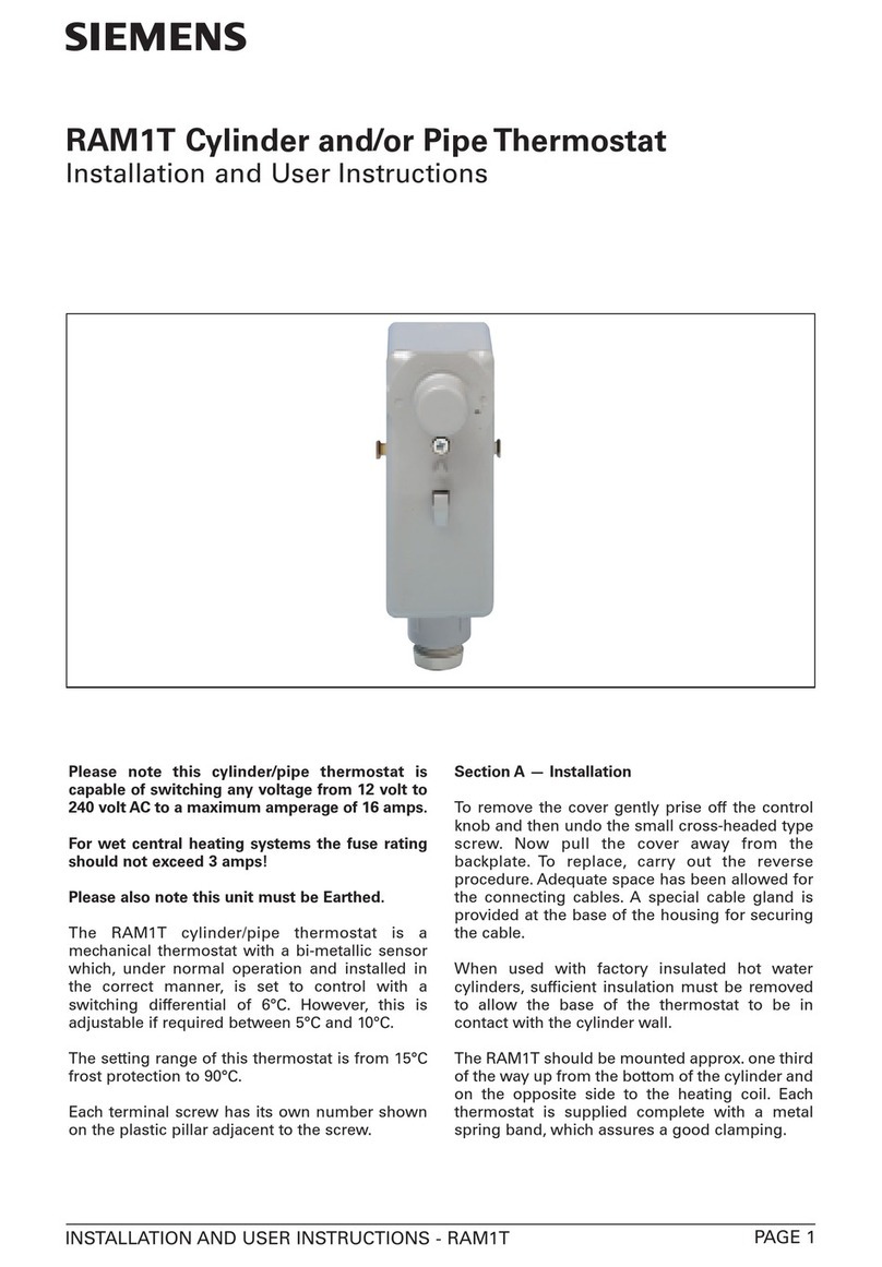 Siemens RAM1T Installation and user instructions