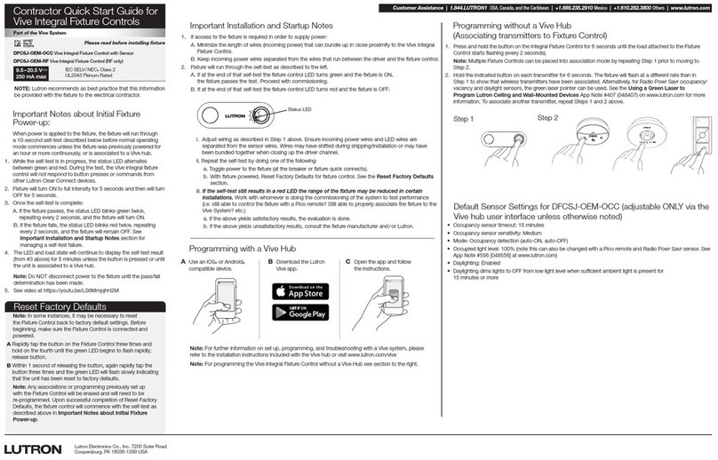 Lutron Electronics DFCSJ-OEM-OCC User manual