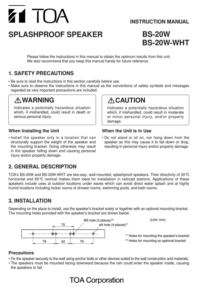 Toa BS-20W/WHT instruction manual