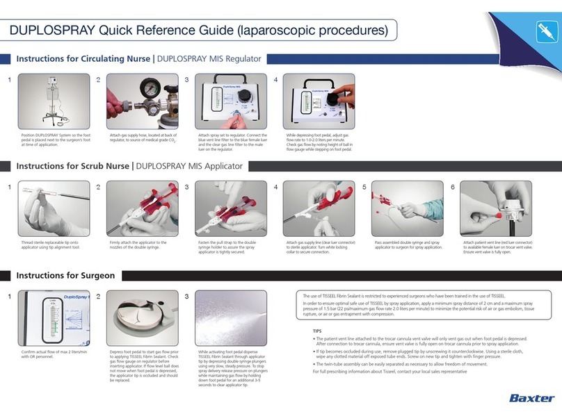 baxter DUPLOSPRAY Quick reference manual