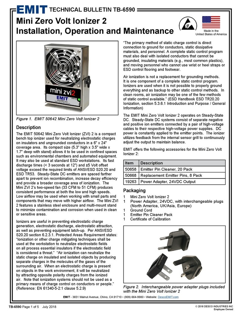 EMIT Mini Zero Volt Ionizer 2 Installation, operation and maintenance guide EMIT Mini Zero Volt Ionizer 2 Installation, operation and maintenance guide