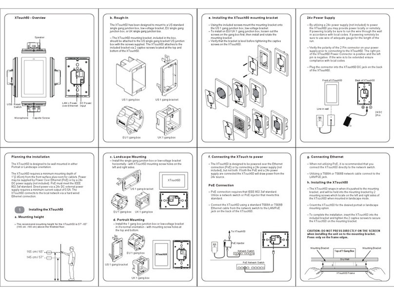Xilica Audio Design XTouch Series: XTouch50 Quick install guide