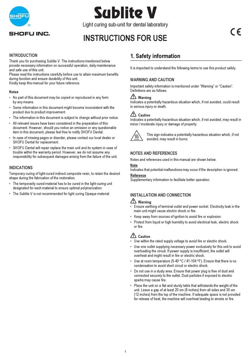 Shofu Sublite V Instructions for use