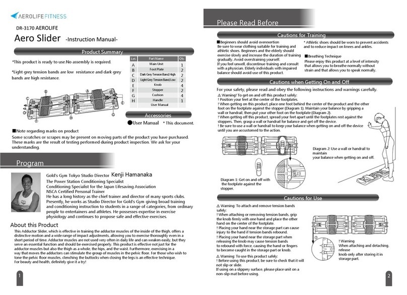 AeroLife Fitness Aero Slider instruction manual