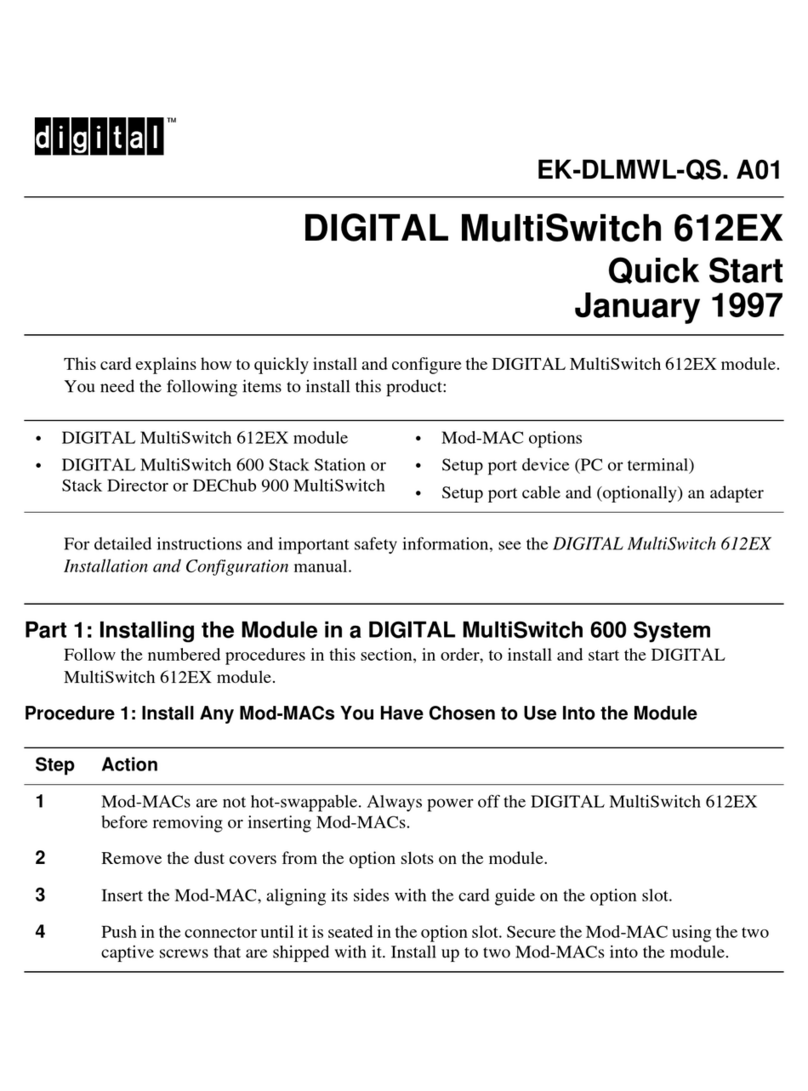 Digital Equipment DIGITAL MultiSwitch 612EX quick start