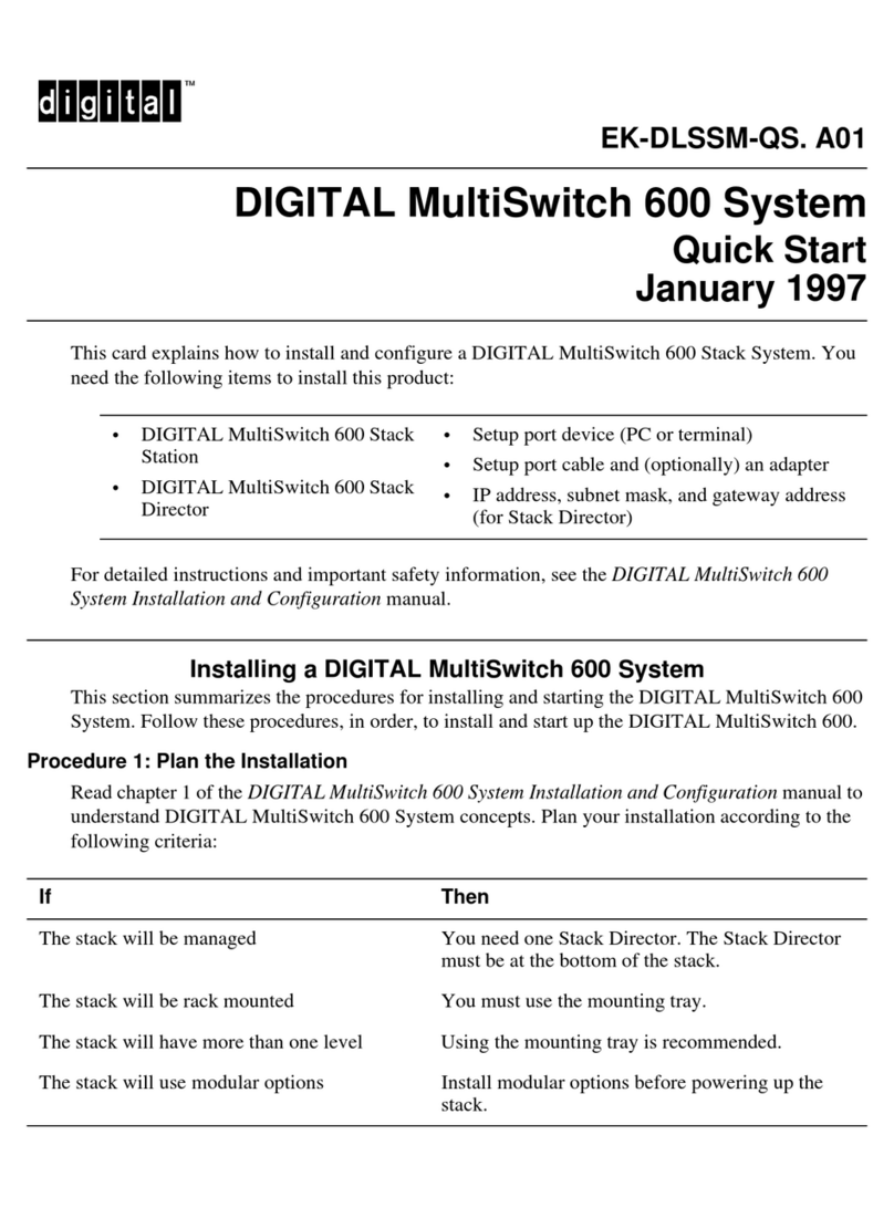 Digital Equipment DIGITAL MultiSwitch 600 System quick start