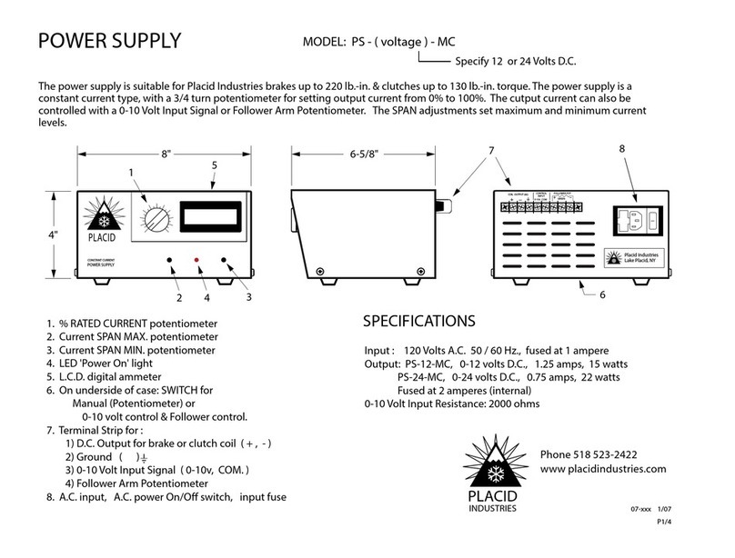 Placid Industries PS-12-MC instruction manual